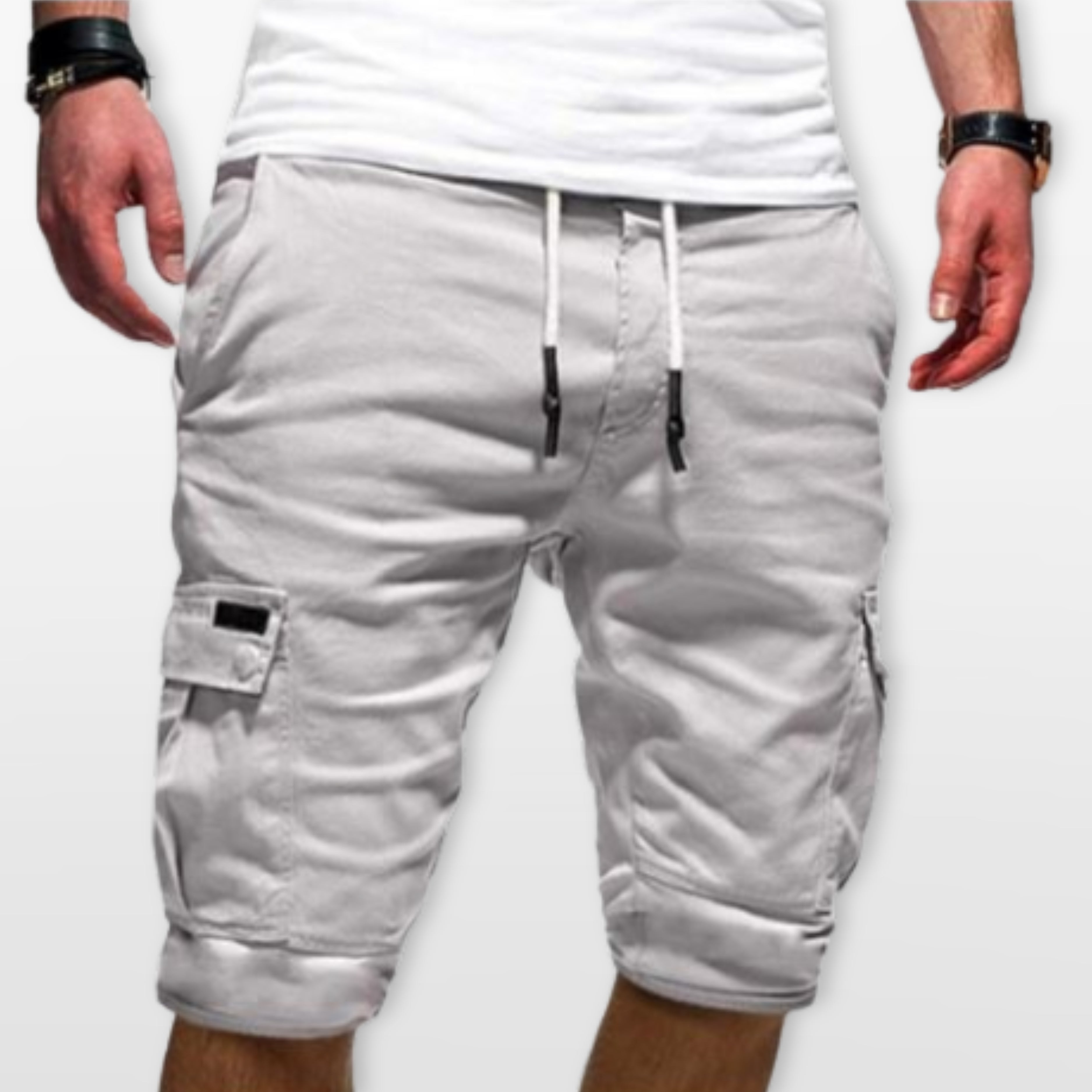 Men Cargo Shorts Drawstring Utility Pockets