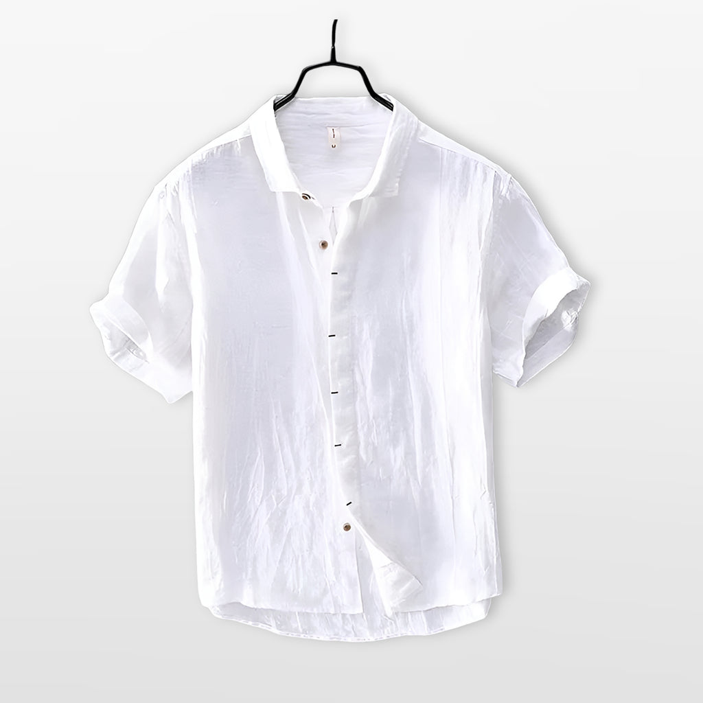 Men’s Linen Shirt Casual Short Sleeve