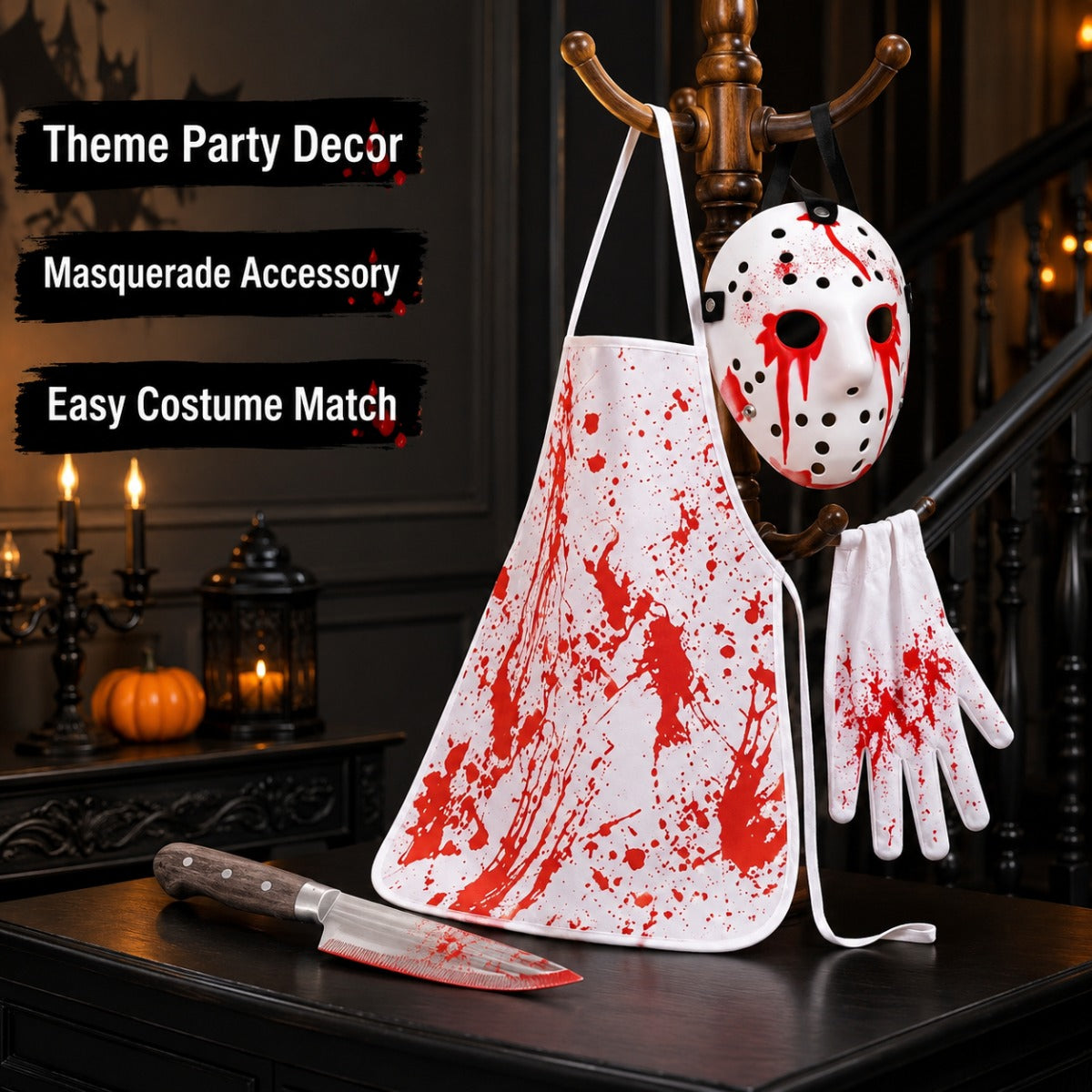 Men’s Halloween Butcher Costume Accessory Set