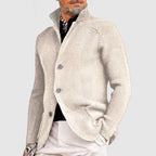 Men’s Stand-Collar Button-Front Cardigan