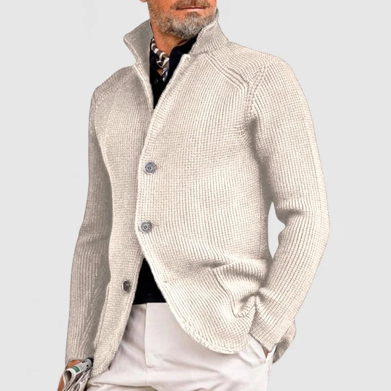 Men’s Stand-Collar Button-Front Cardigan