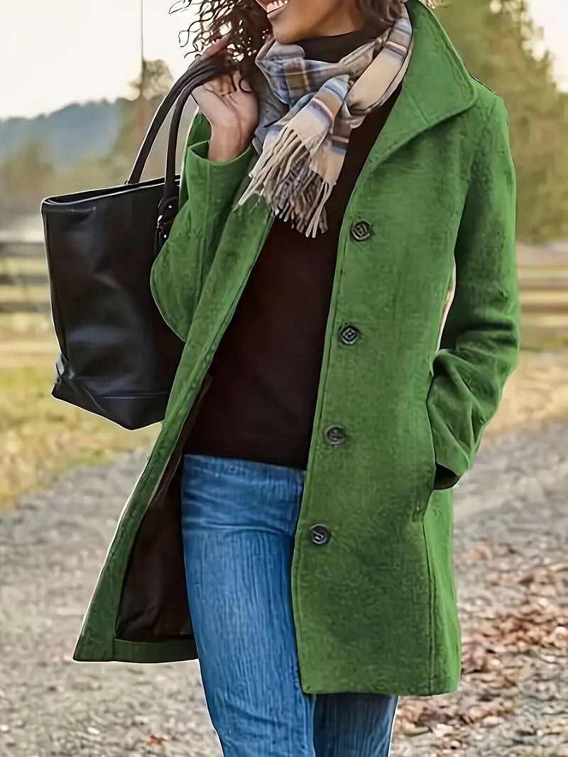 Women’s Button-Front Mid-Length Coat