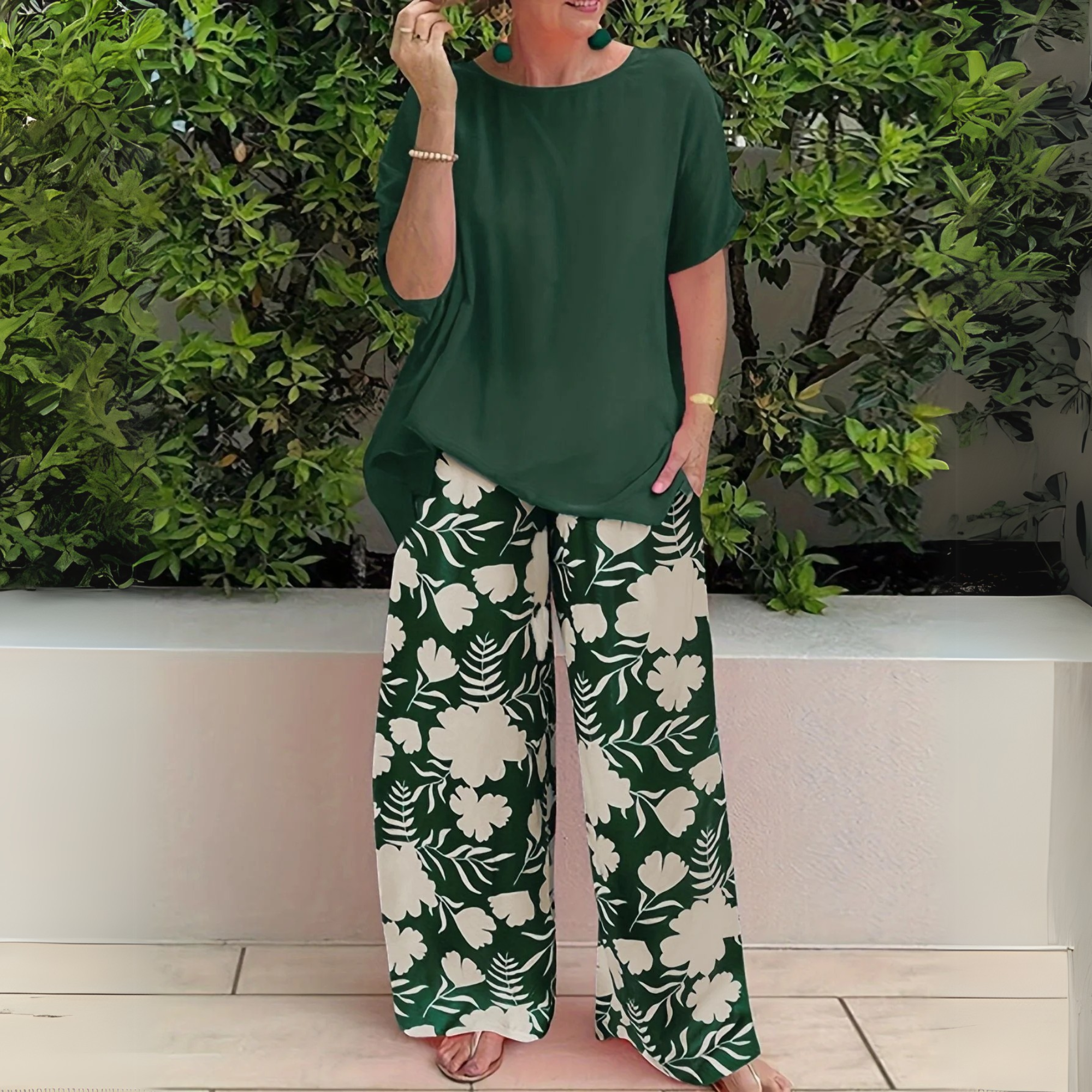 Women's 2 Piece Wide Leg Pant Set