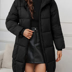 Women’s Long Puffer Jacket with Hood