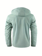 Men's Hooded Utility Jacket with Multiple Pockets
