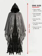 Halloween Hooded Ghost Costume with Tattered Cape