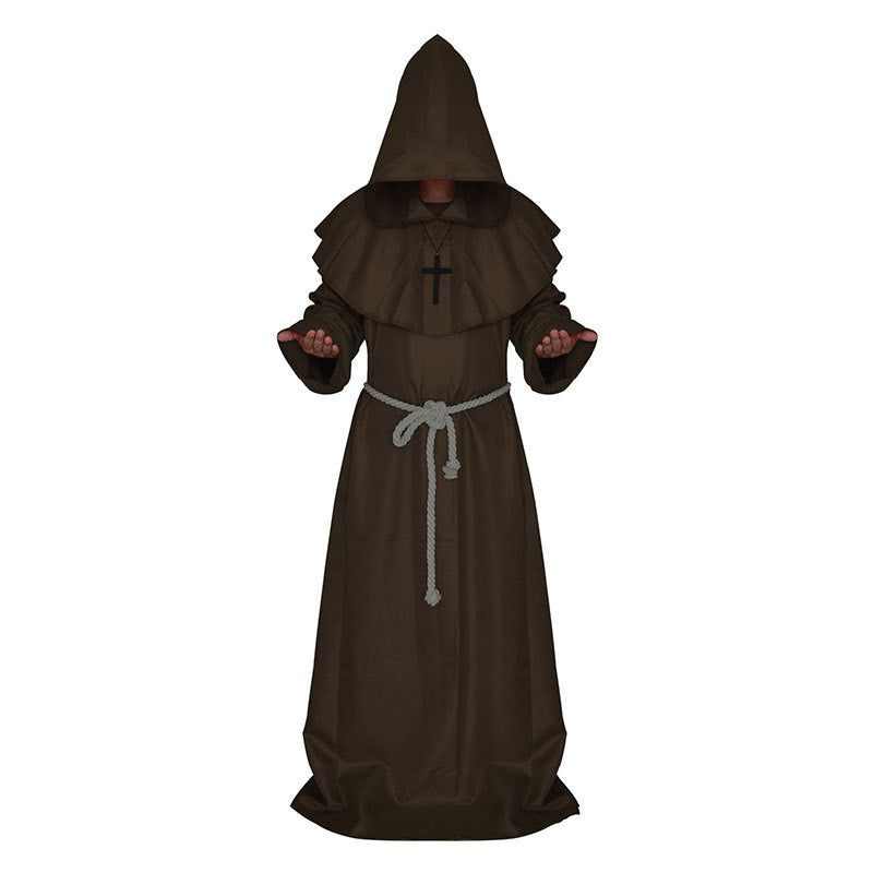 Unisex Halloween Hooded Monk Costume Robe