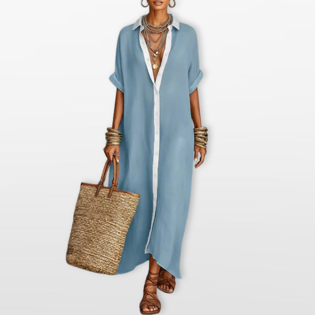 Women’s Maxi Shirt Dress Oversized Button