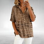 Women’s Printed Short Sleeve Blouse