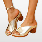 Women Block Heel Mule Sandals