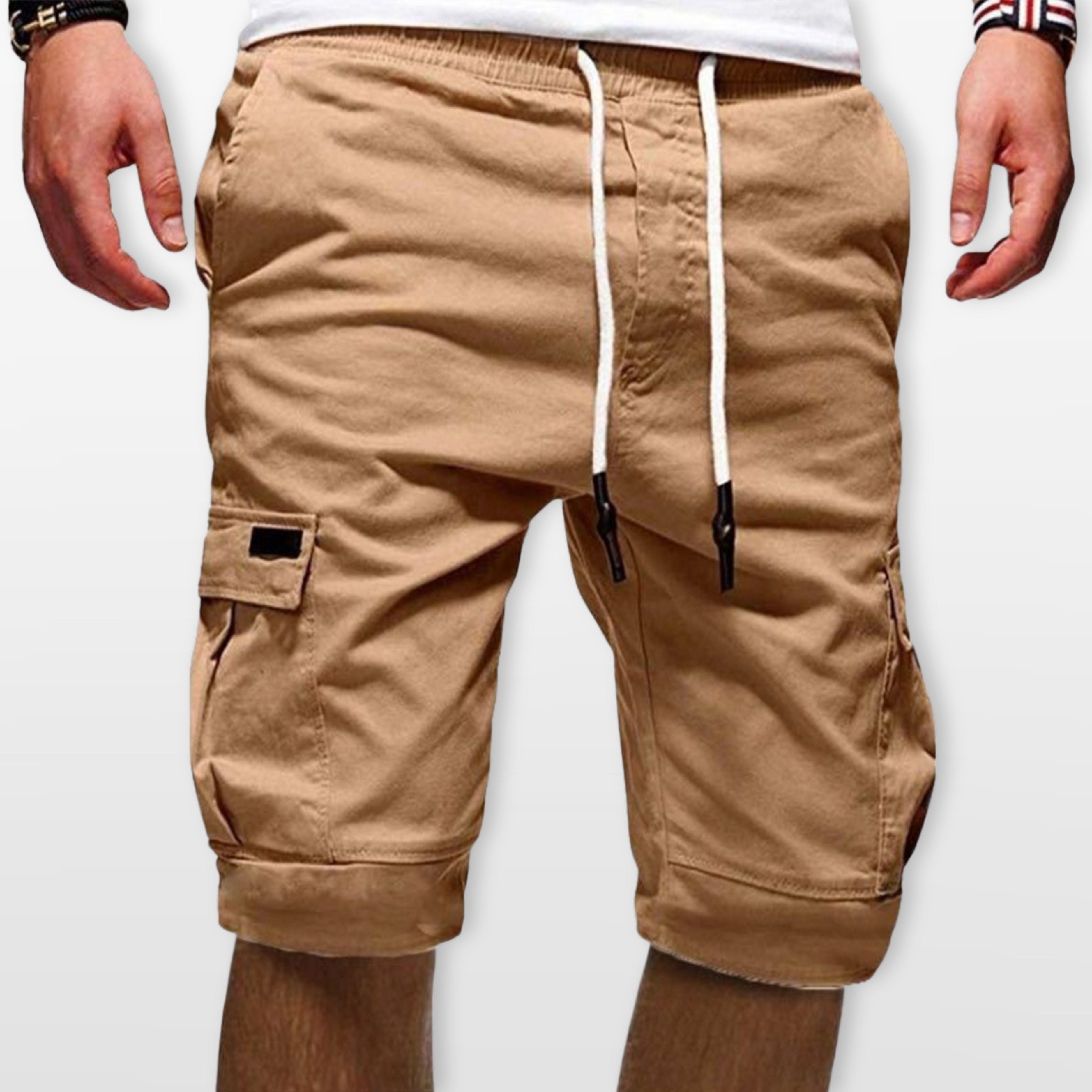 Men Cargo Shorts Drawstring Utility Pockets