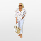 Women’s Floral Button Blouse Relaxed Fit