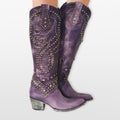 Women Studded Western Knee High Boots