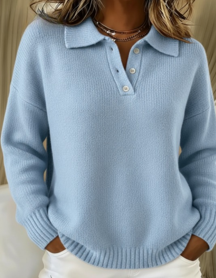 Women’s Relaxed Knit Polo Sweater