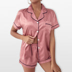 Women’s Satin Pajama Set Printed Sleepwear