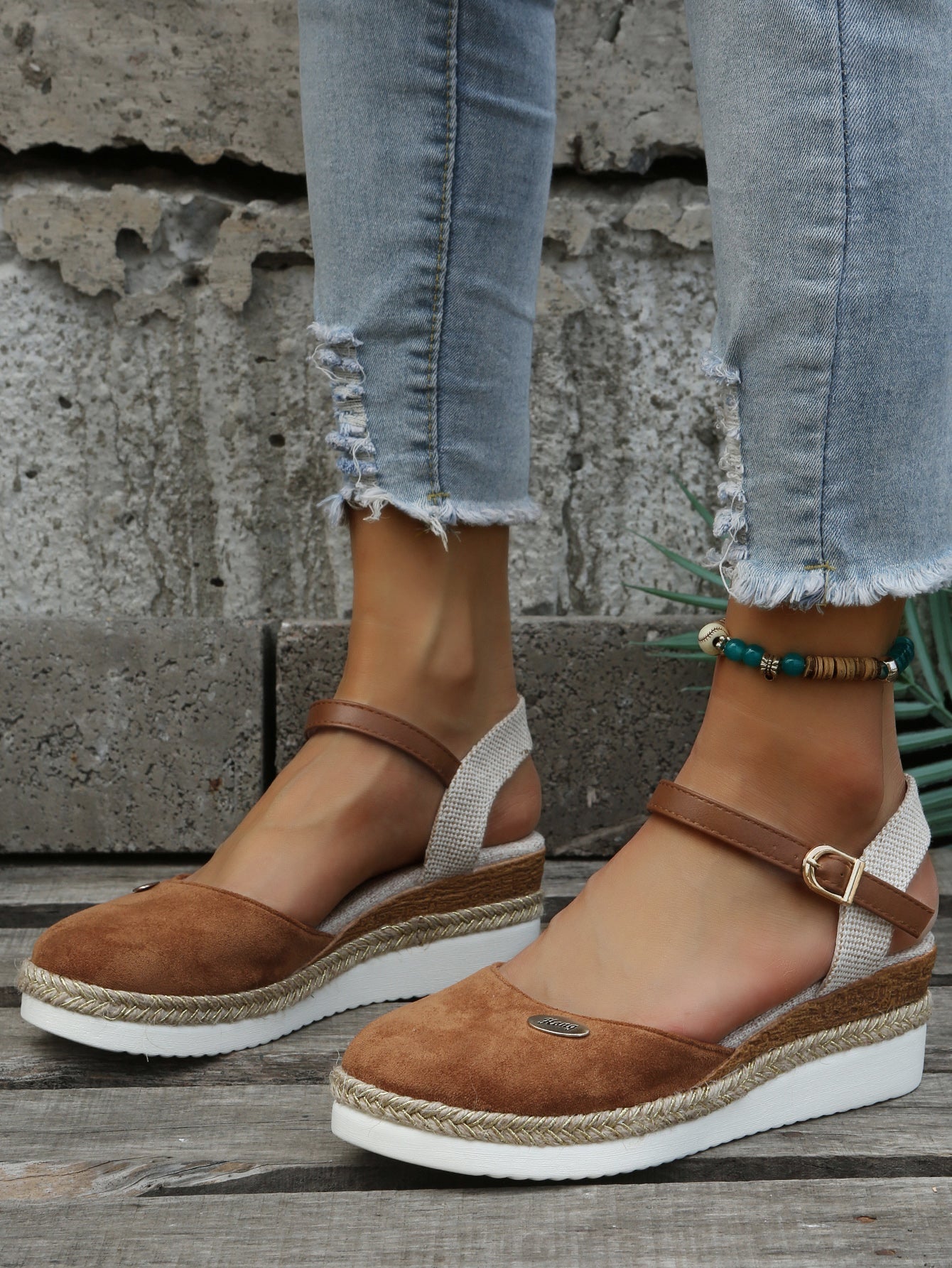 Women's Platform Espadrille Buckle Sandals