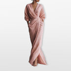 Women’s Wrap Maxi Dress Elegant Draped Fit