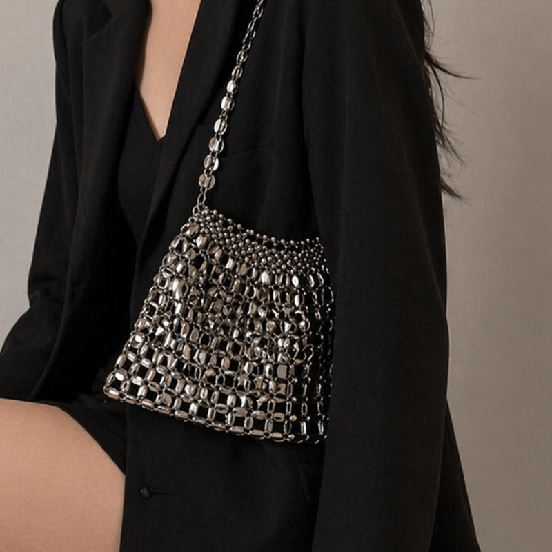 Women’s Metallic Chain Mesh Handbag