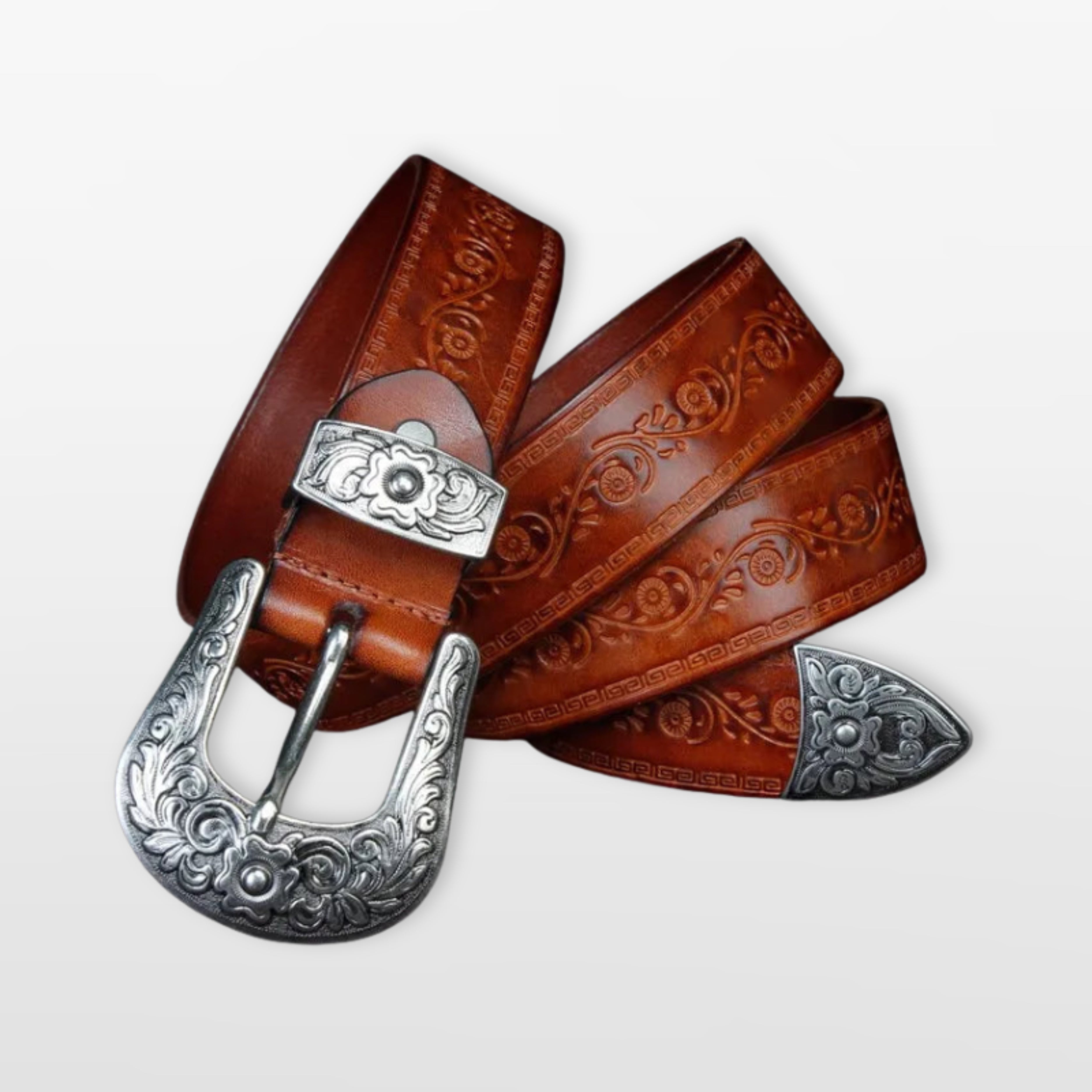 Men’s Western Belt Engraved Cowboy Style