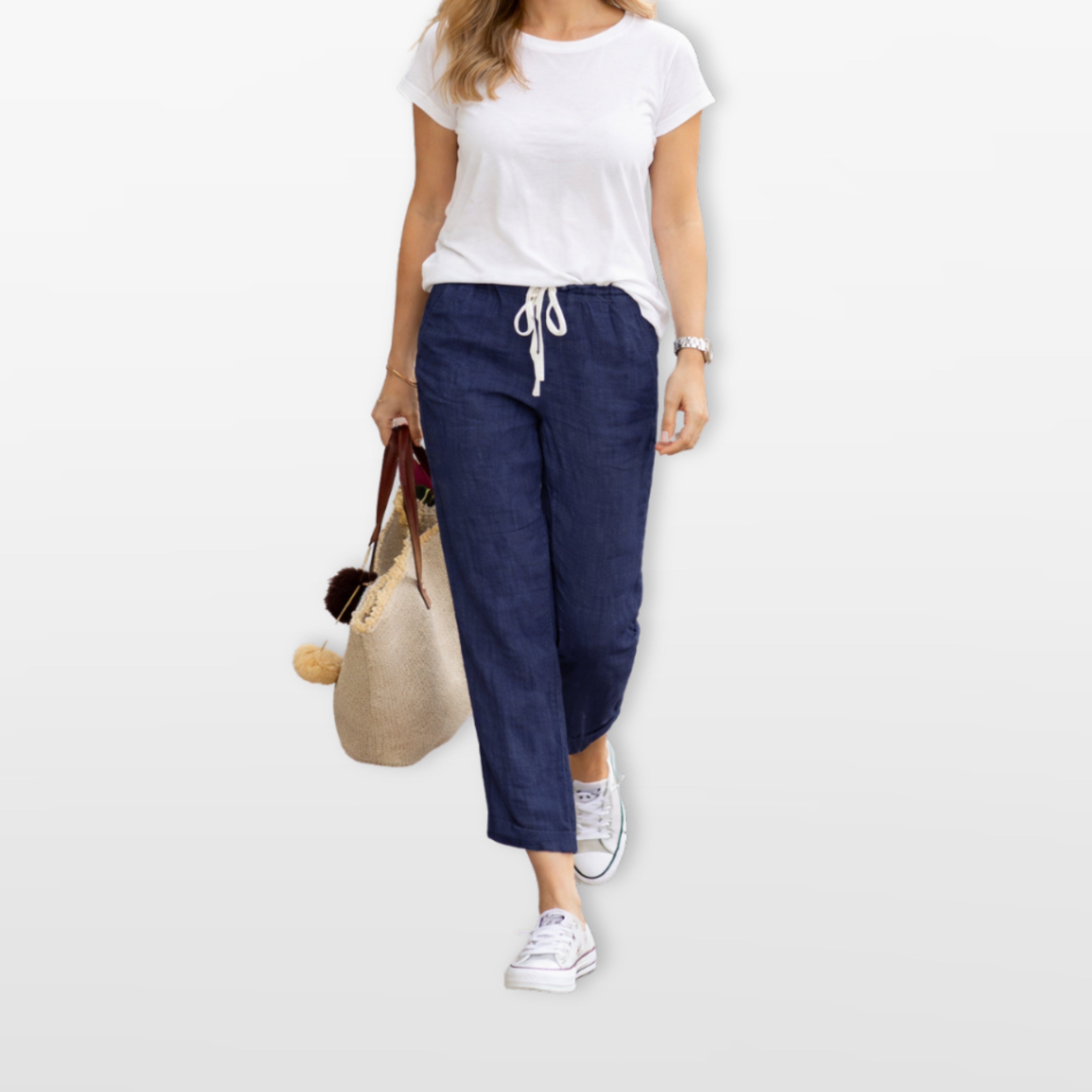 Women’s Drawstring Pants Loose Fit Elastic Waist