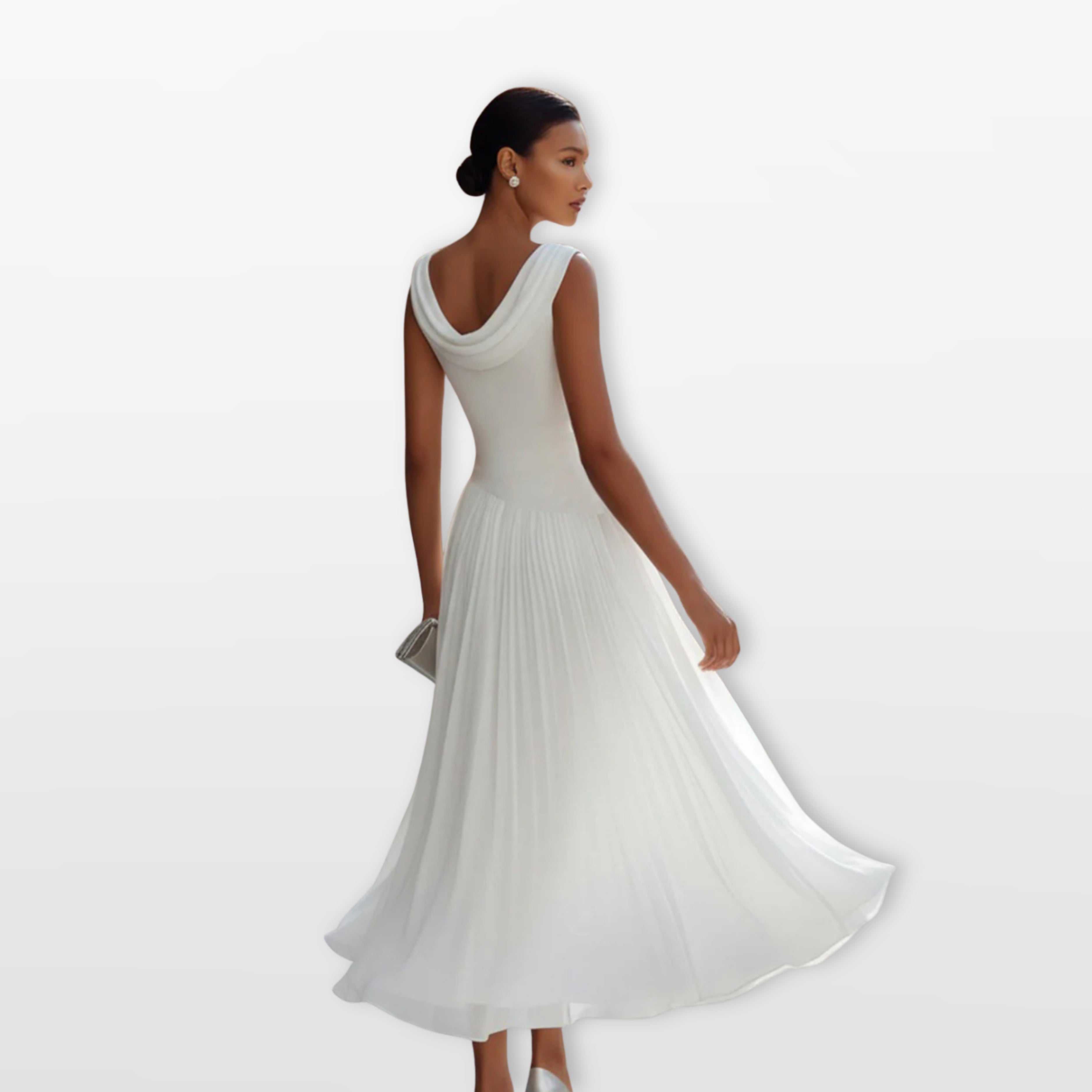 Women’s Elegant Pleated Midi Dress