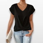 Women Embroidered Button Blouse Elegant Top