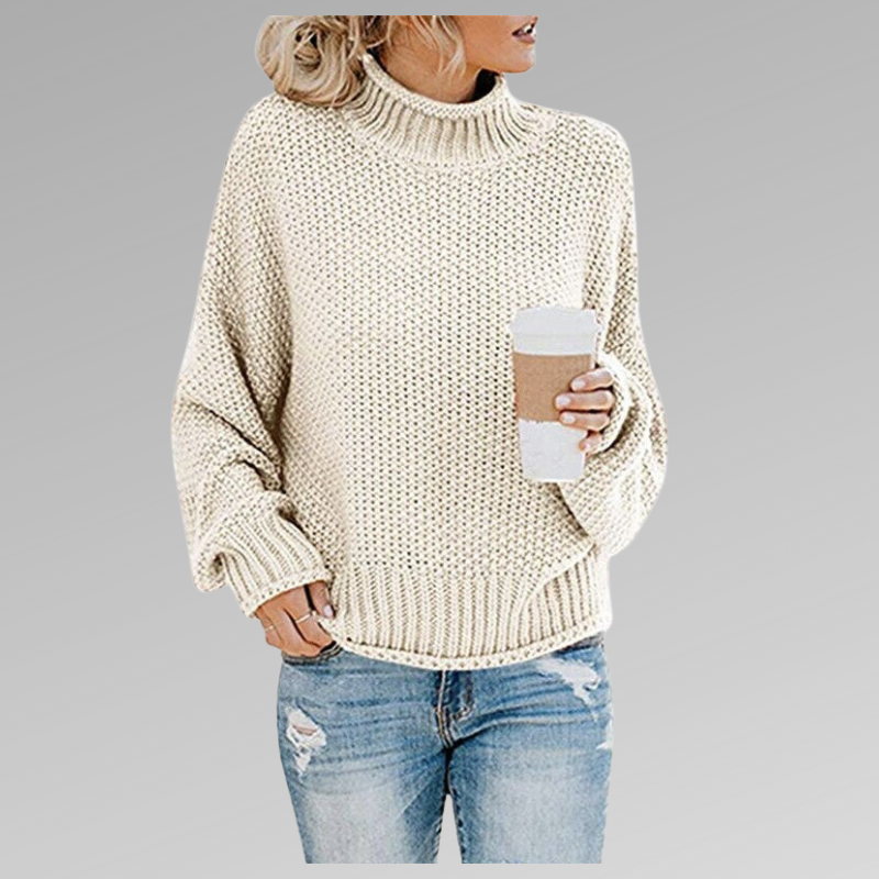 Women’s Chunky Knit Mock-Neck Sweater