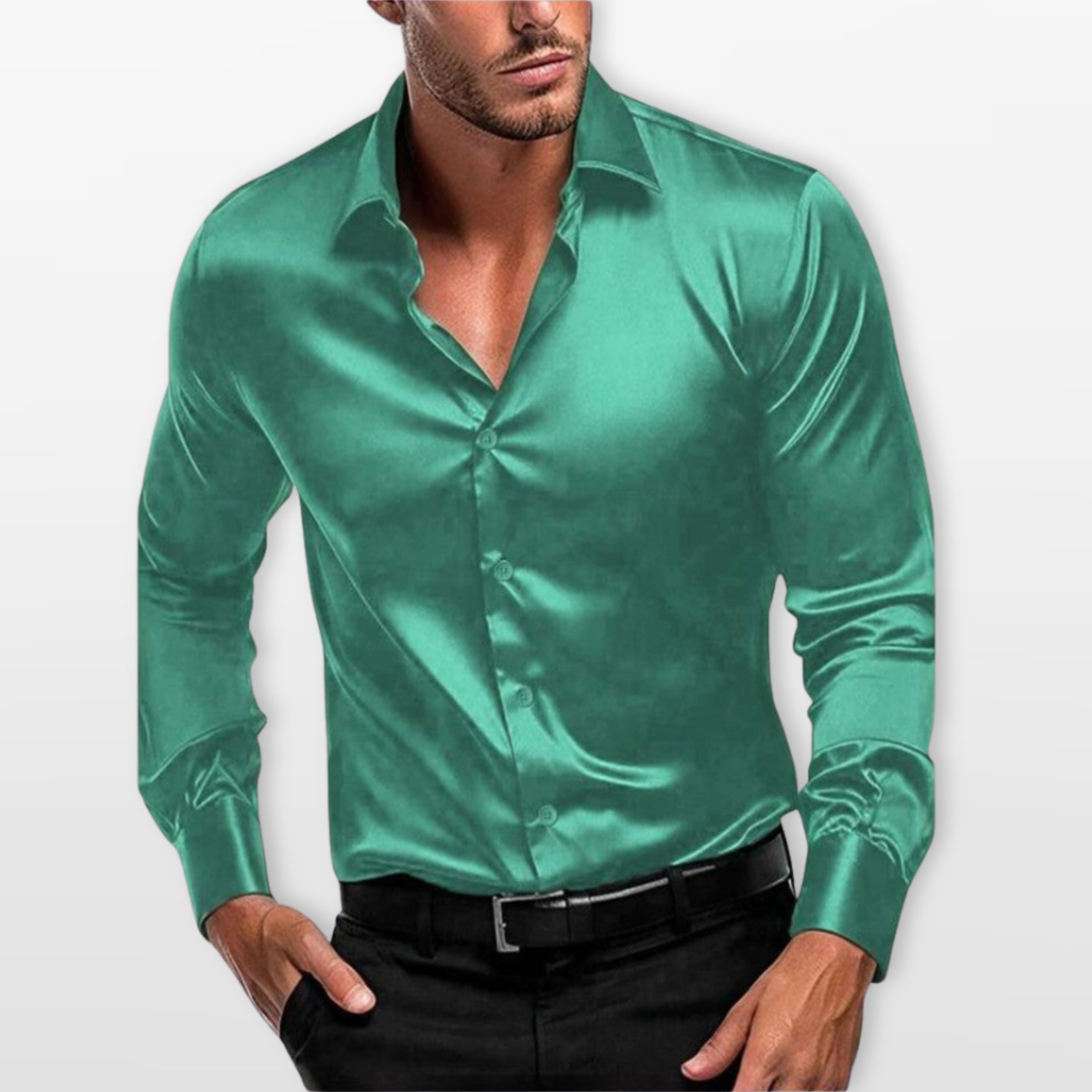 Men’s Satin Dress Shirt Slim Fit