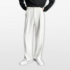 Men Wide Leg Pleated Trousers
