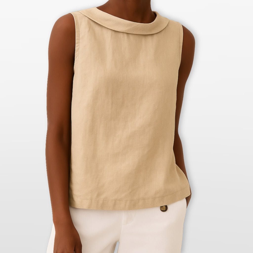 Women Sleeveless Draped Blouse