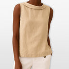 Women Sleeveless Draped Blouse