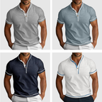 Men Textured Henley Short Sleeve Shirt