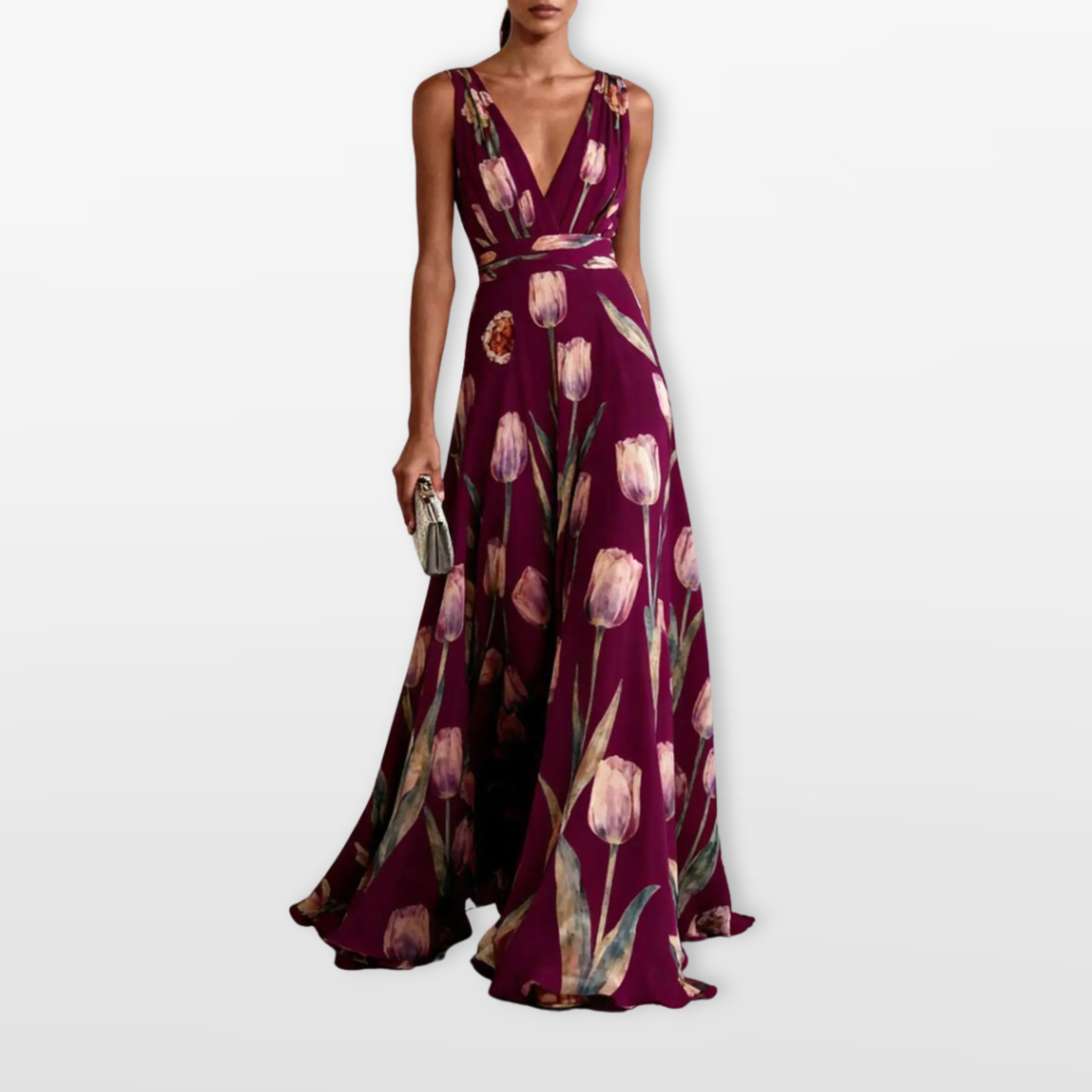 Women’s Floral Maxi Dress Sleeveless Evening
