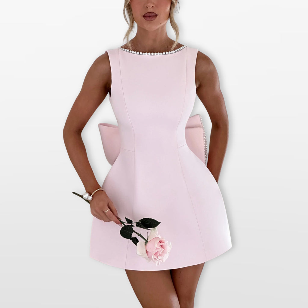 Women’s Bow Back Mini Dress Elegant