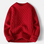 Men's Cable Knit Crew Neck Sweater