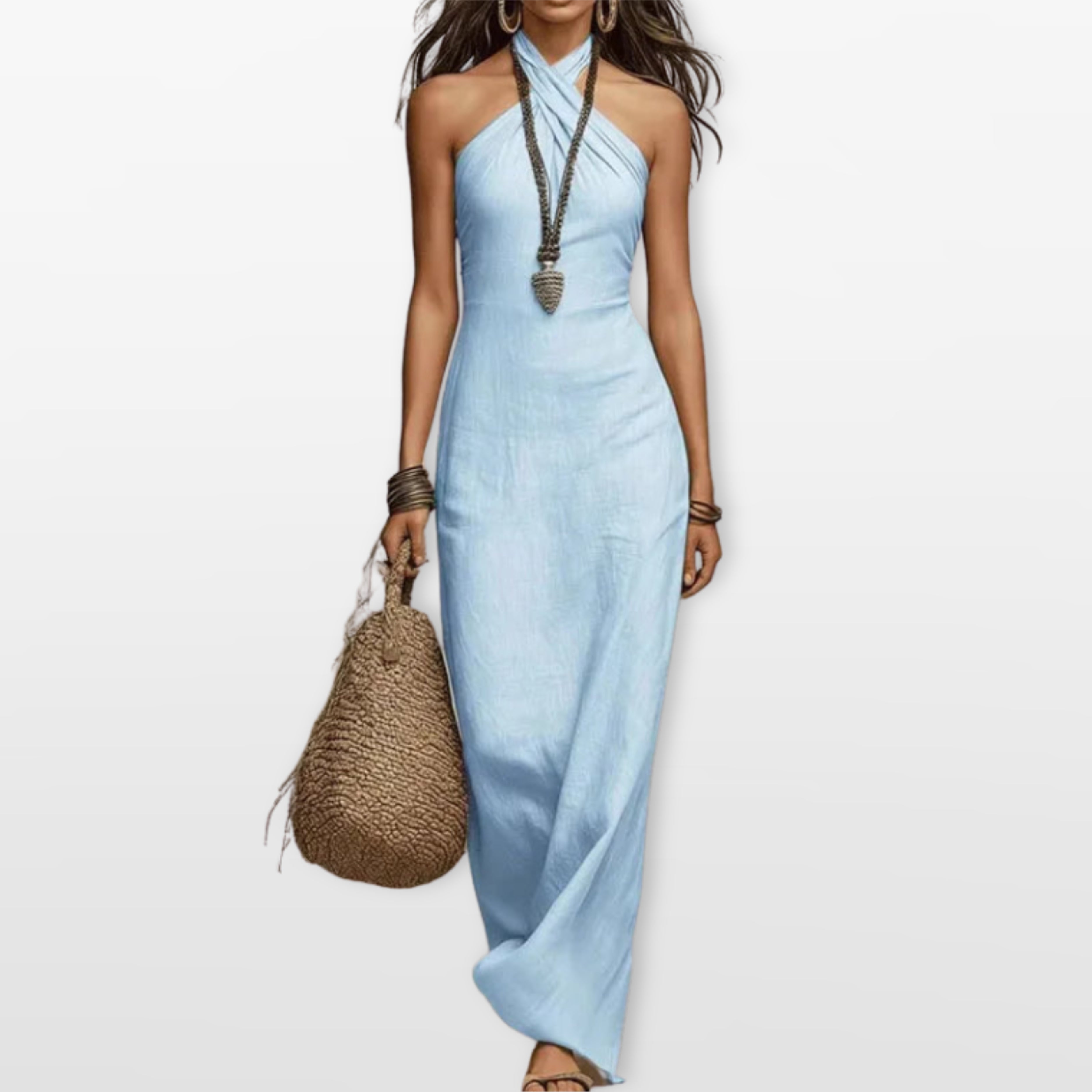 Women’s Halter Maxi Dress Elegant Vacation