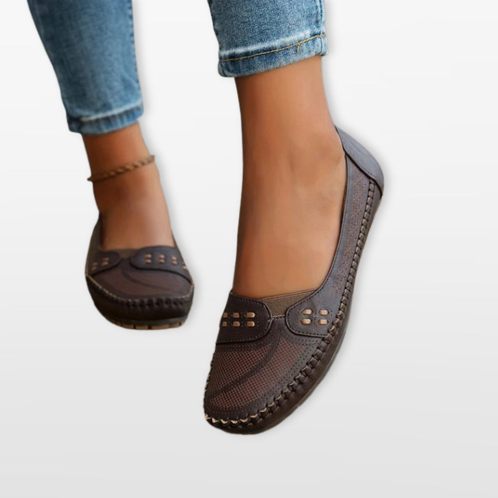 Women Perforated Slip On Loafers