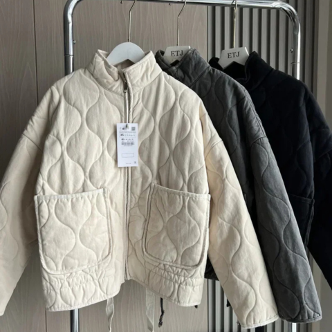 Women’s Quilted Zip Jacket With Patch Pockets