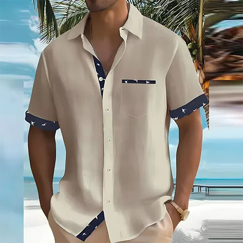 Men's Contrast Trim Resort Shirt
