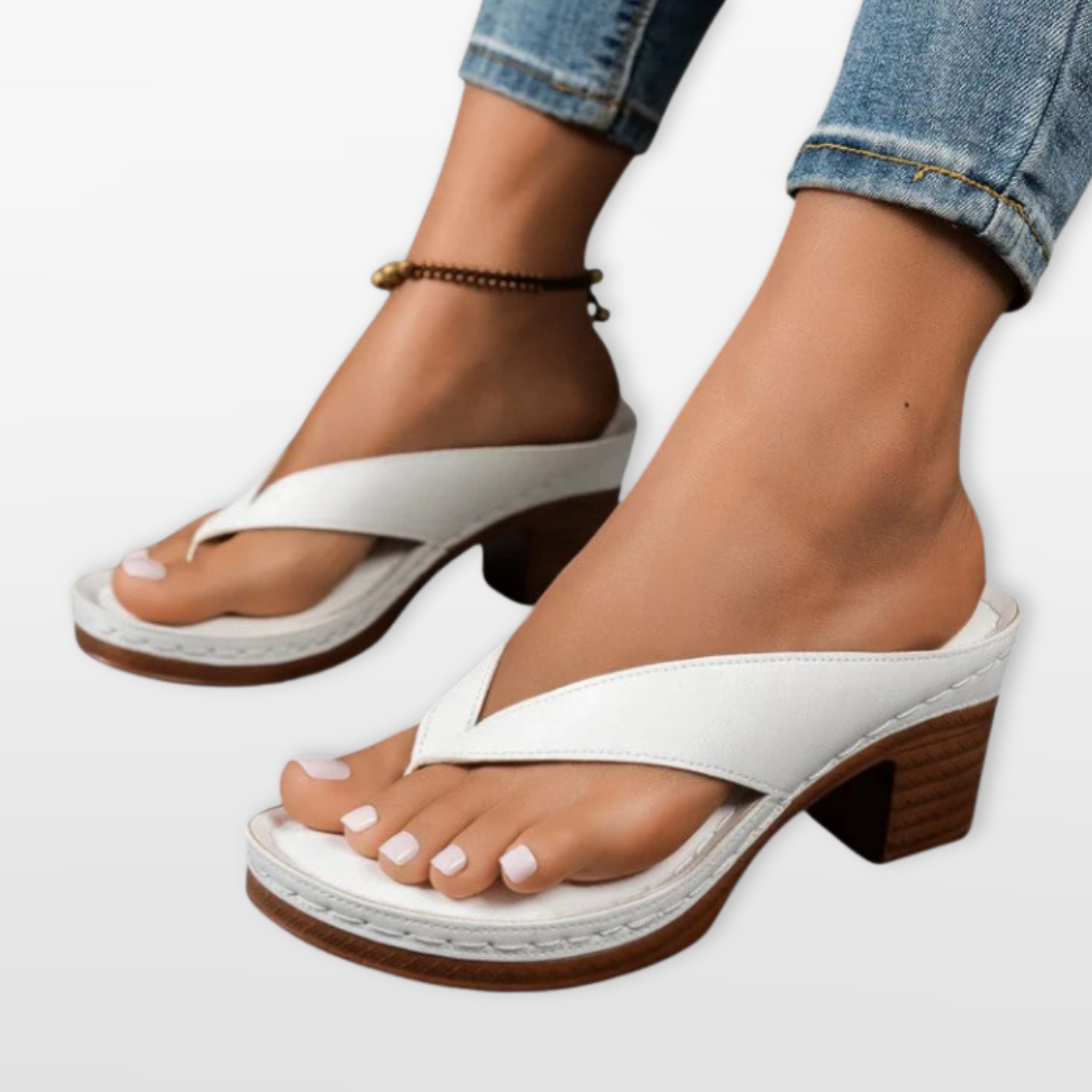 Women Low Heel Flip Flop Sandals