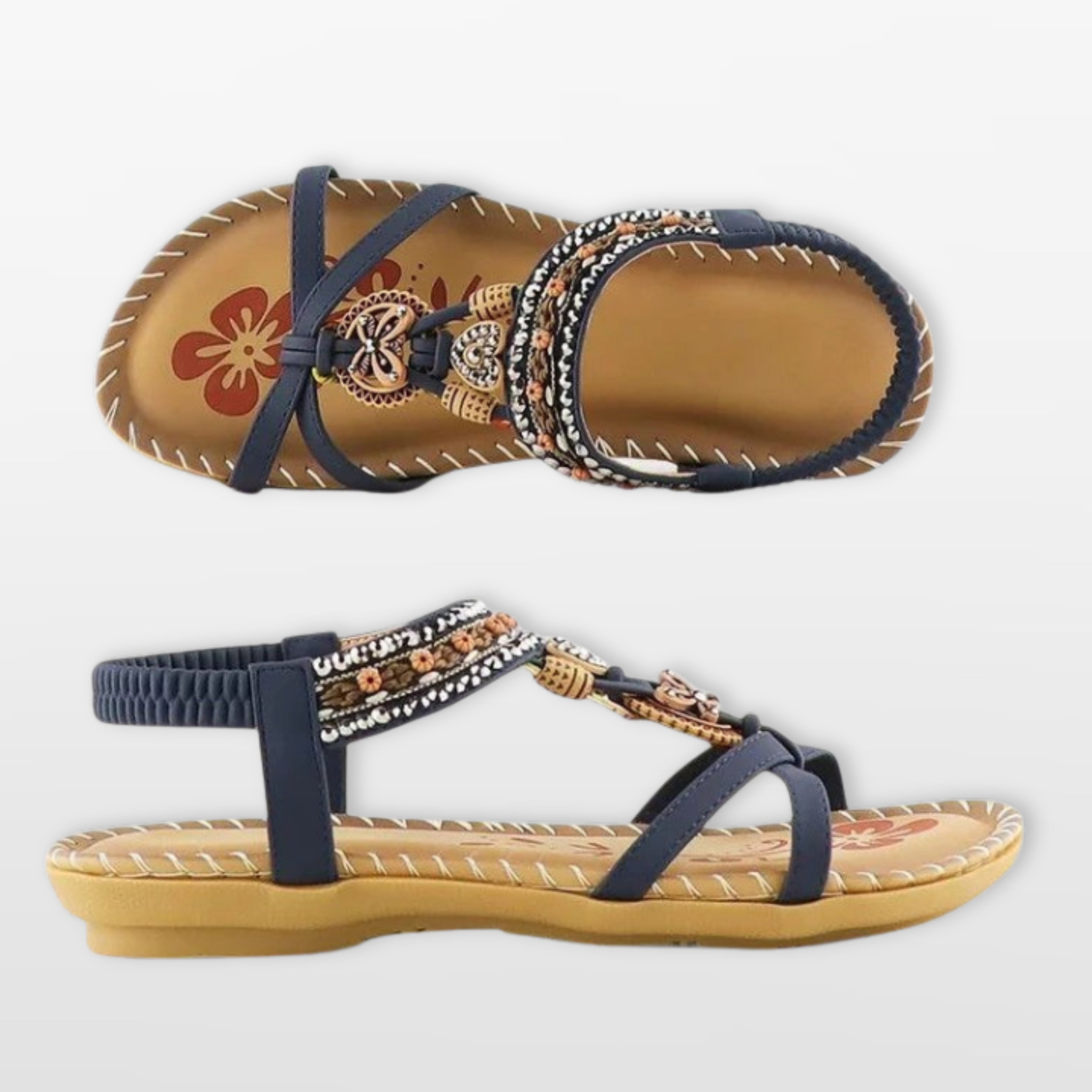 Women Boho Strappy Flat Sandals