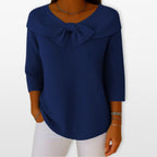 Women Ribbed Bow Knit Top