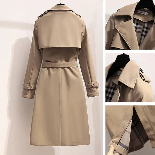 Women's Belted Double-Breasted Trench Coat