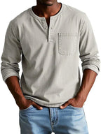 Men’s Casual Long Sleeve Henley Shirt