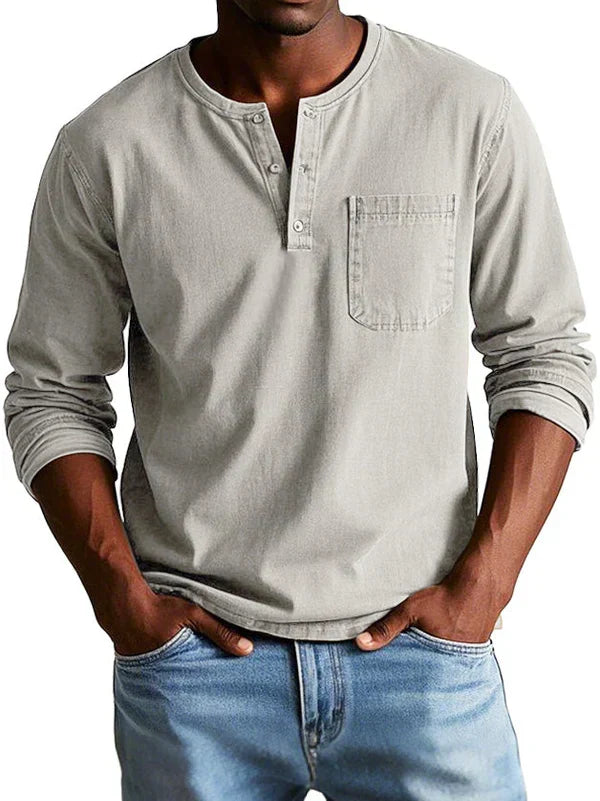 Men's Long-Sleeve Henley Shirt