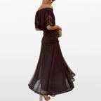 Women Off Shoulder Elegant Midi Dress