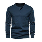 Men's Slim Fit Long Sleeve Henley Shirt