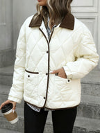 Women’s Quilted Jacket with Contrast Collar