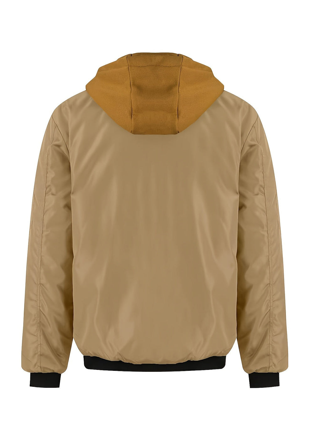 Men’s Hooded Jacket with Plaid Trim