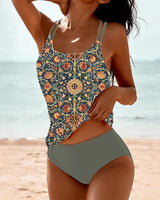 Women's Printed Tankini Swimsuit Set